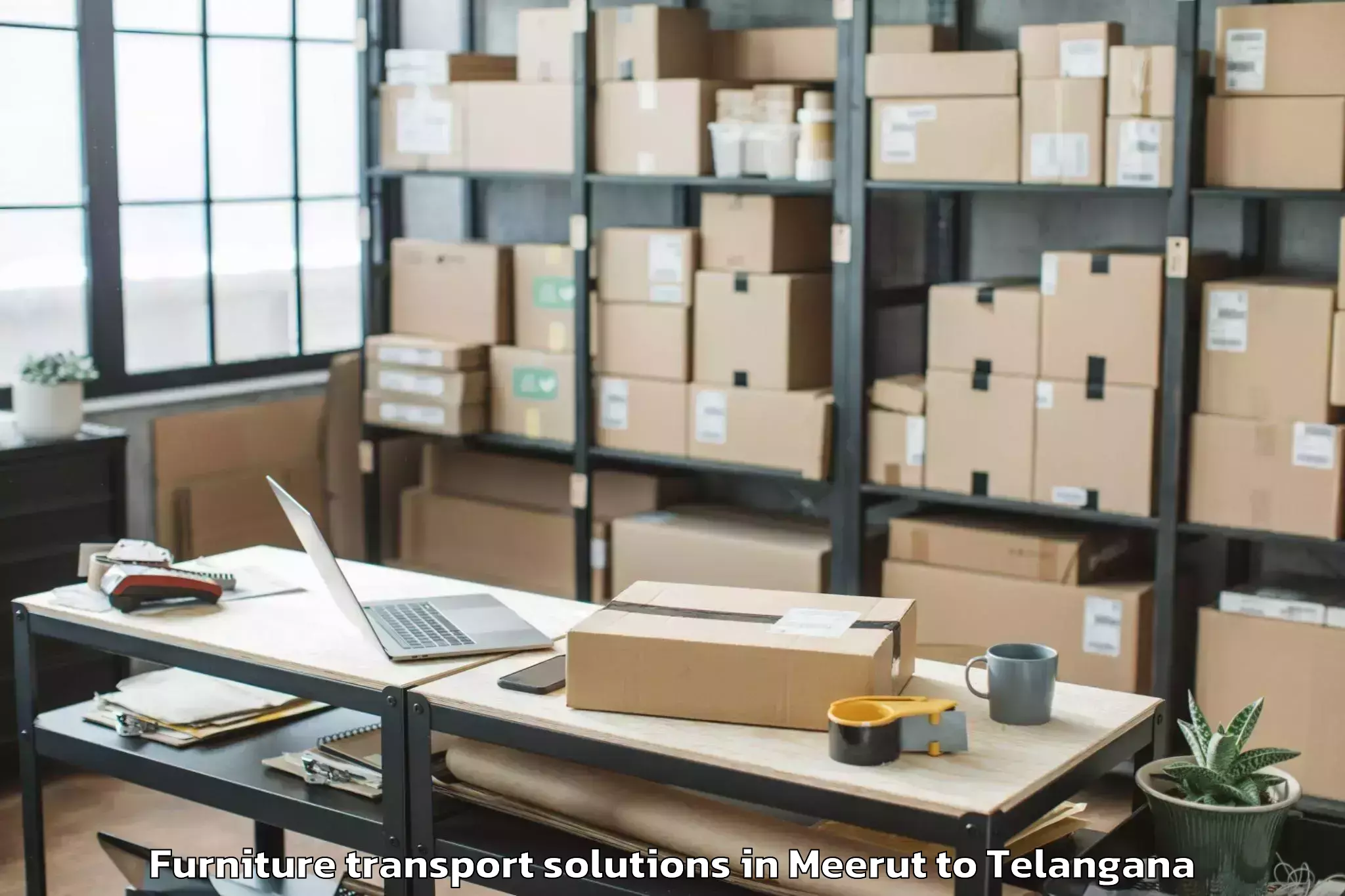 Book Meerut to Bibinagar Furniture Transport Solutions Online